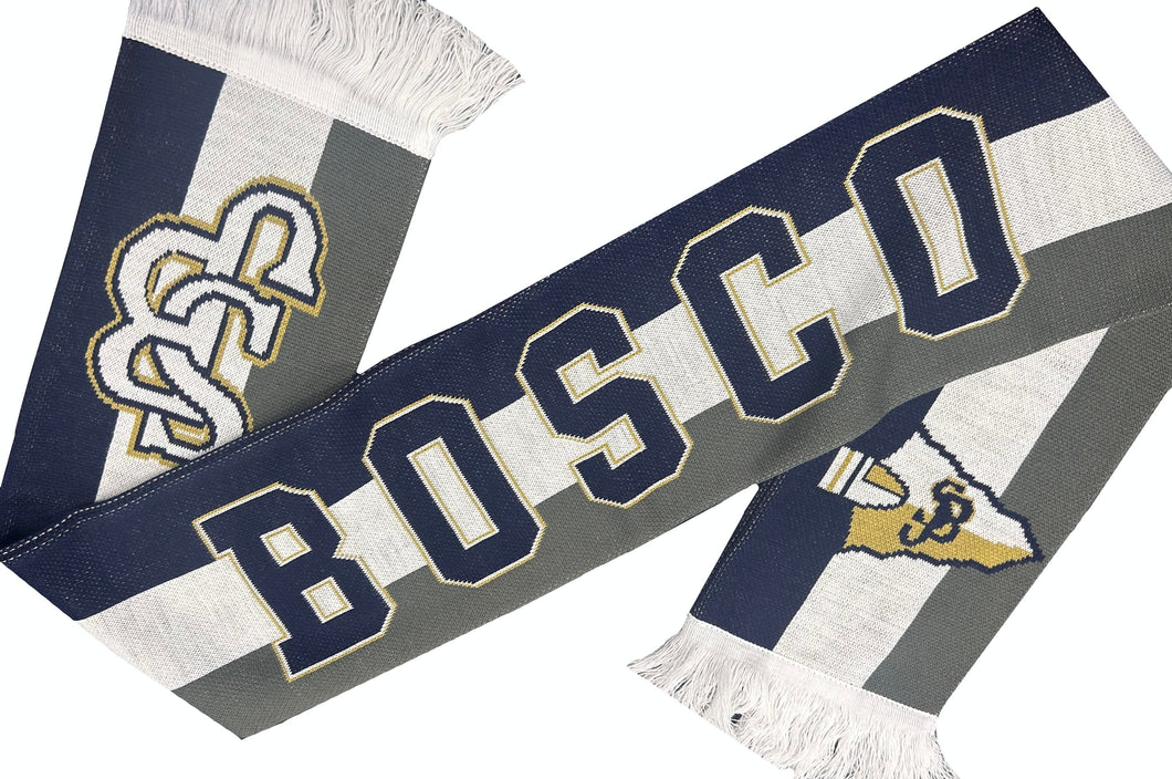 Bosco Knit Scarf Navy and Grey