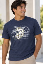 Load image into Gallery viewer, SJB Palm Trees T-Shirt – Navy Mist
